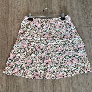 LOFT Floral Skirt with Pink and Green Accents